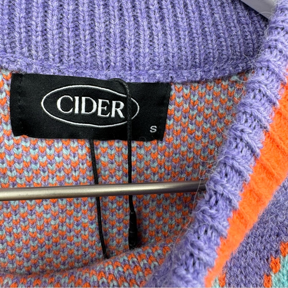Cider Purple Preppy Argyle Sweater Small Large - Picture 6 of 7